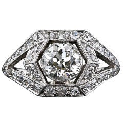 1.00 Carat Art Deco Diamond Engagement Ring