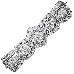 Edwardian Diamond Ribbon Bow Brooch