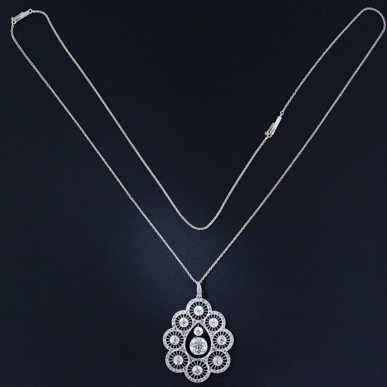 Women's Edwardian Diamond Pendant Necklace