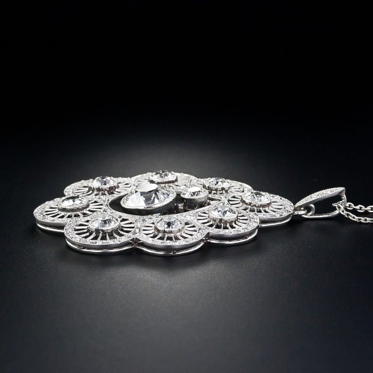 Edwardian Diamond Pendant Necklace 1