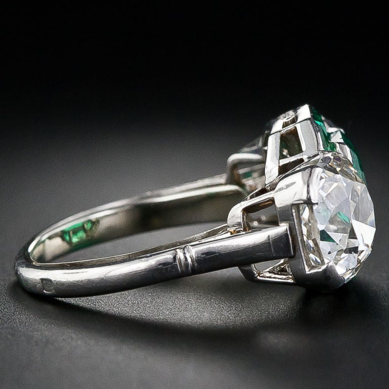 Women's Extraordinary Emerald and Diamond Art Deco Ring