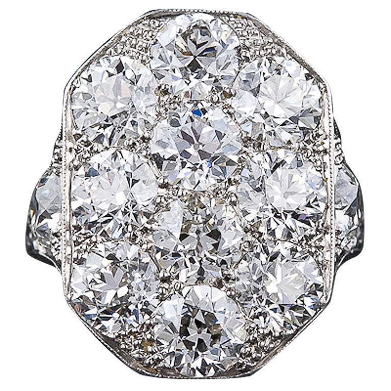 Stunning Art Deco Diamond Dinner Ring For Sale