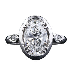 Almost Perfect 2.27 Carat 'D' Color Oval Diamond Solitaire