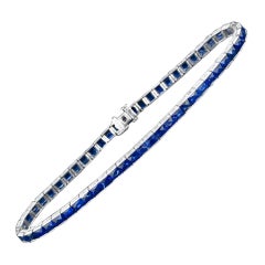 Very Fine Art Deco Sapphire Straight Line Bracelet
