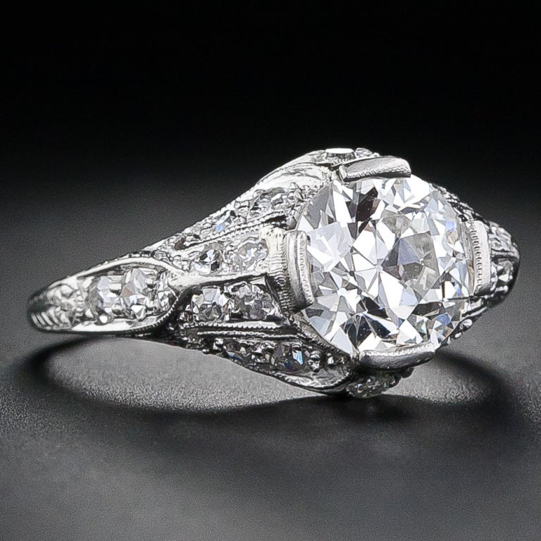 Edwardian 1.60 Carat Diamond Platinum Engagement Ring