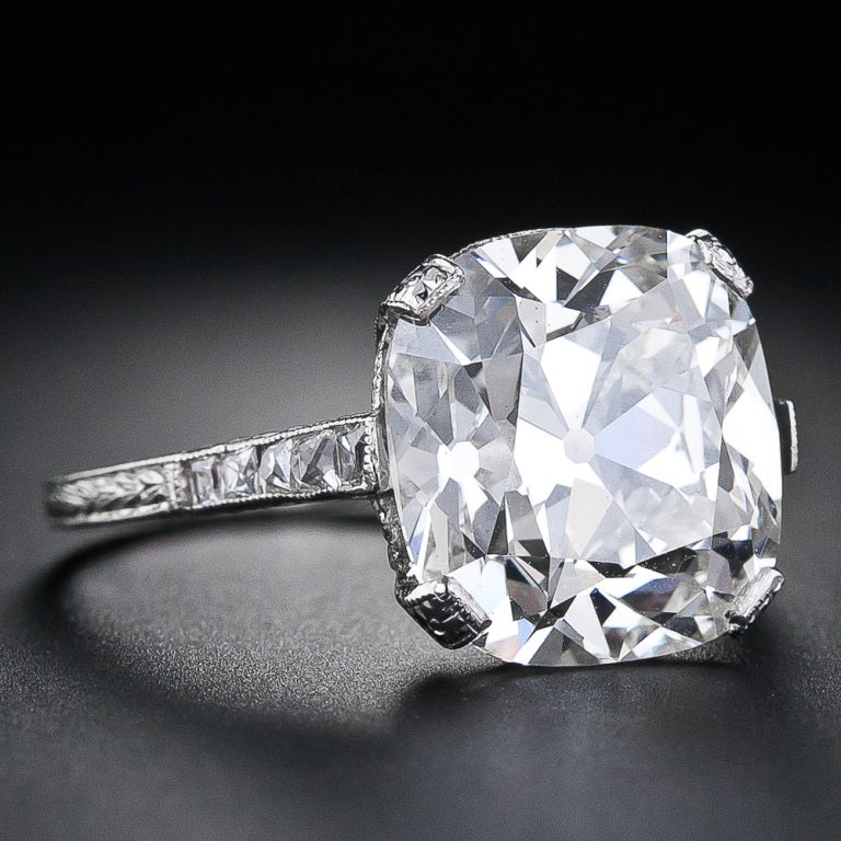 Aesthetically speaking, diamonds simply do not come finer (more gorgeous, that is) than this truly magnificent 6.48 carat antique cushion-cut diamond, accompanied by a GIA - Gem Trade Laboratory - report stating: 'I' color - 'VS2' clarity. The