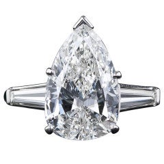 4.89 Carat Pear Shaped Diamond Solitaire Ring