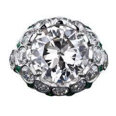 European-Cut Diamond Art Deco Style Ring