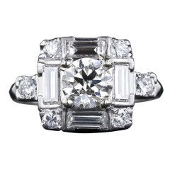 Art Deco Diamond Platinum Ring