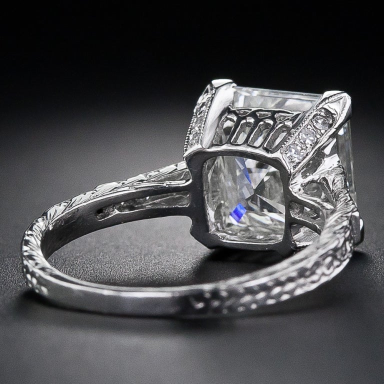 Women's Square-Cut Diamond Ring 3.46 carats GIA