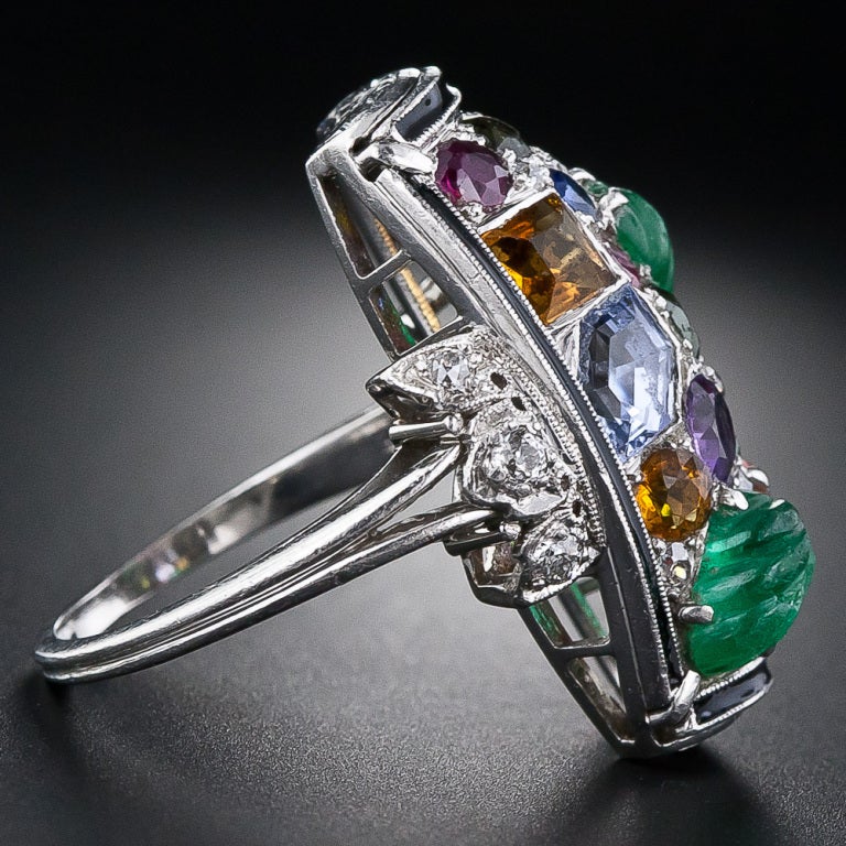 Women's Art Deco Multi-Gemstone Dinner Ring