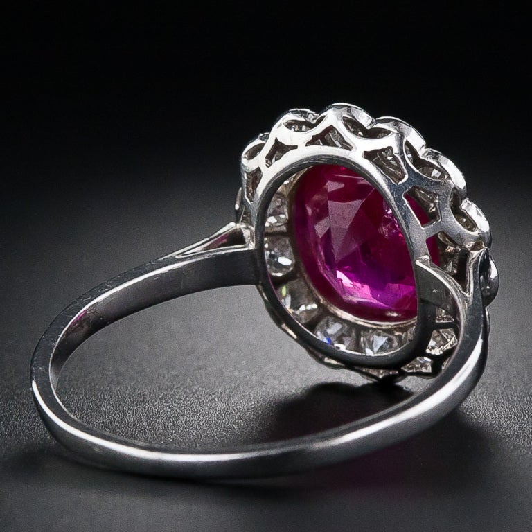 Edwardian 'No Heat' Burmese Ruby and Diamond Ring 1