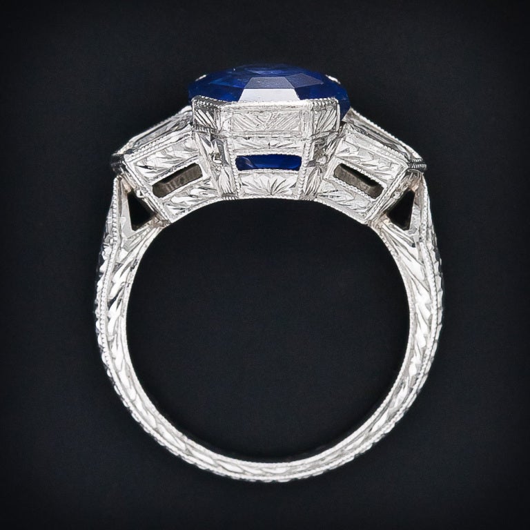5.40 Carat 'No-Heat Burma' Sapphire and Diamond Ring 2