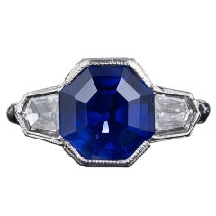5.40 Carat 'No-Heat Burma' Sapphire and Diamond Ring