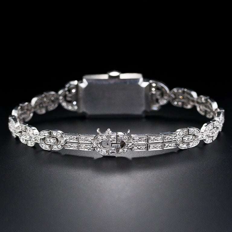 Women's Art Deco Ladies Diamond & Platinum Watch