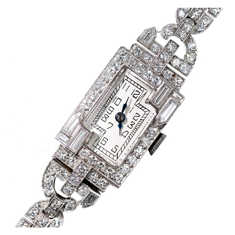 Art Deco Ladies Diamond & Platinum Watch