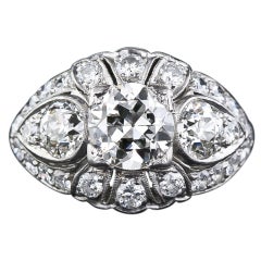 Edwardian 1.42 Carat Diamond Platinum Ring