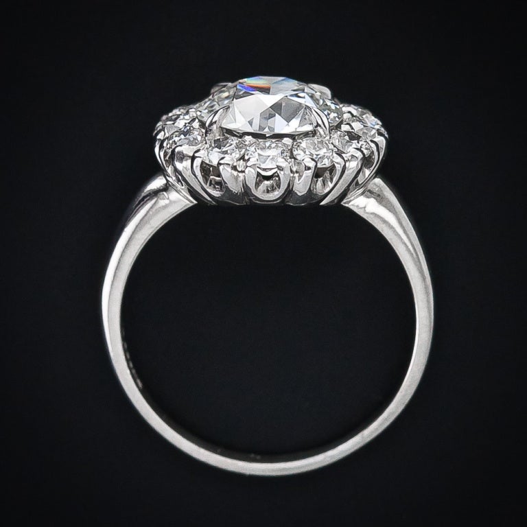 2.30 Carat European-Cut Antique Diamond Ring 1