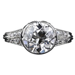 1.94 Carat Art Deco Diamond and Onyx Ring