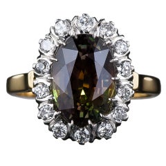 4.19 Carat Alexandrite and Diamond Ring