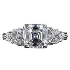 Antique 2.03 Carat ‘F-VS1’ Asscher Cut Diamond Engagement Ring