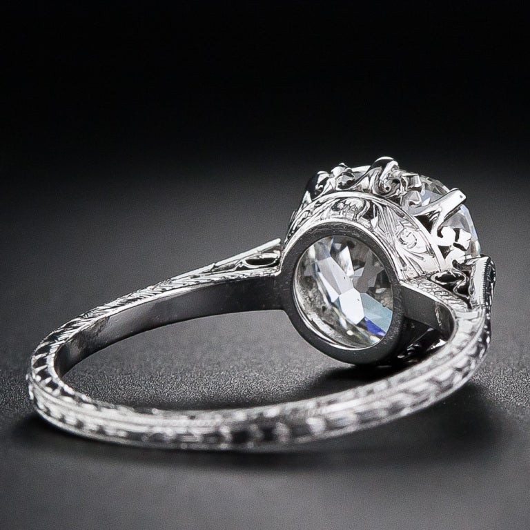 Women's 2.90 Carat Antique Cushion-Cut Diamond Engagement Ring