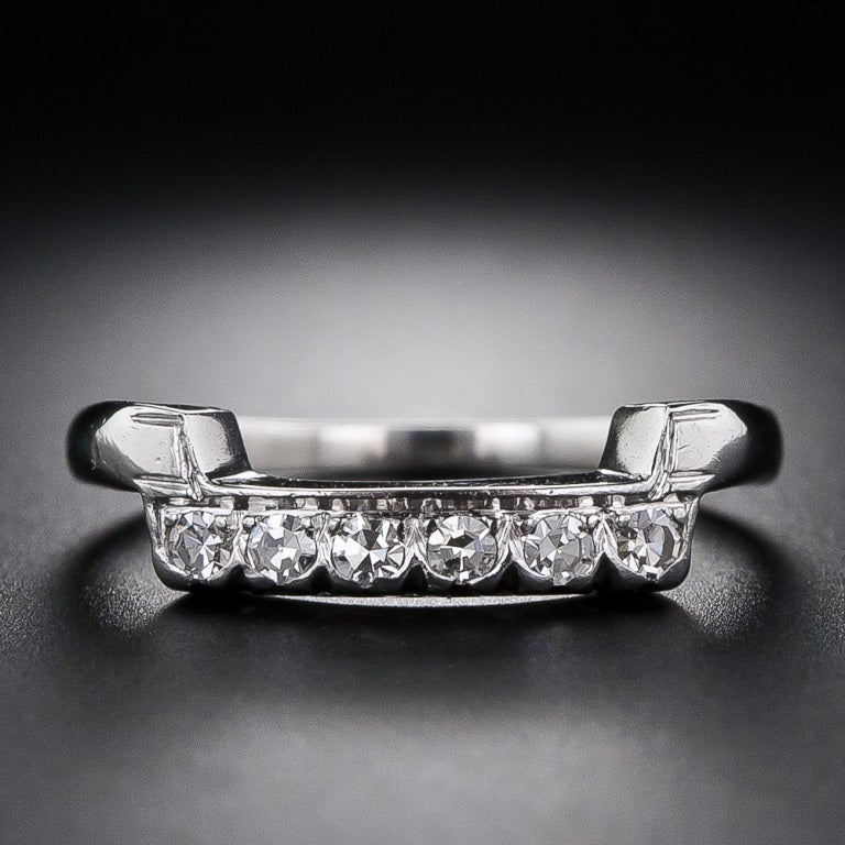 Art Deco Diamond Platinum Wedding Set 1.20 Carat G / VS1 For Sale 1