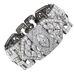 Platinum Diamond Art Deco Bracelet