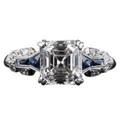 1.75 Carat Asscher-Cut Diamond Art Deco Ring