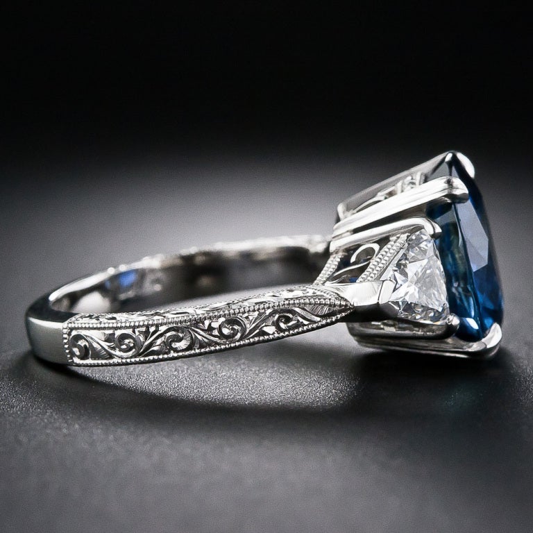 Women's 6.62 Carat Sapphire and Diamond Ring
