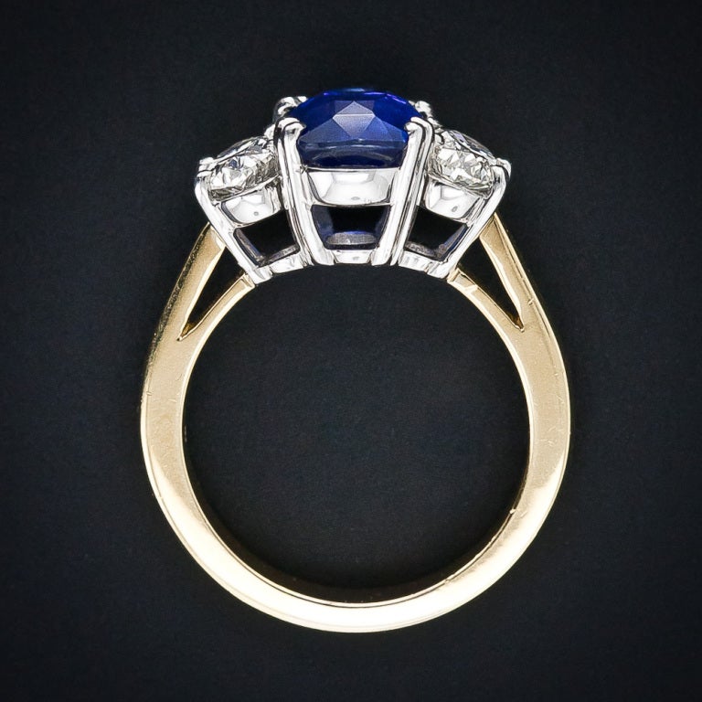 3.33 Carat Sapphire and Diamond Ring 1