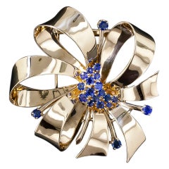 TIFFANY & Co. Large Sapphire Bow Brooch