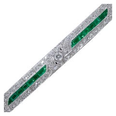 Emerald and Diamond Art Deco Bracelet
