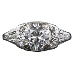 1.72 Carat Art Deco Platinum Diamond Ring