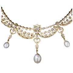 Antique Diamond and Pearl Necklace