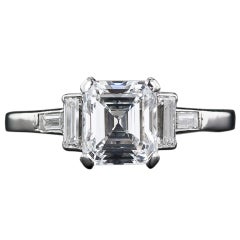 1.44 Carat E-Internally Flawless Emerald-Cut Diamond Art Deco