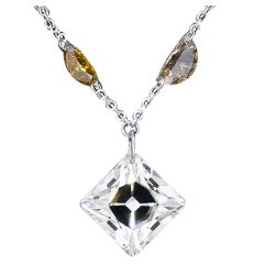 6.79 Carat Center French Cut Diamond Necklace