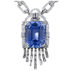 Lacloche Frères 33.06 Carat Sapphire and Diamond Necklace