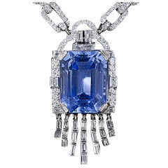 Lacloche Frères 33.06 Carat Sapphire and Diamond Necklace