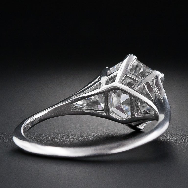 Women's 2.91 Carat Hexagon Diamond Platinum Engagement Ring