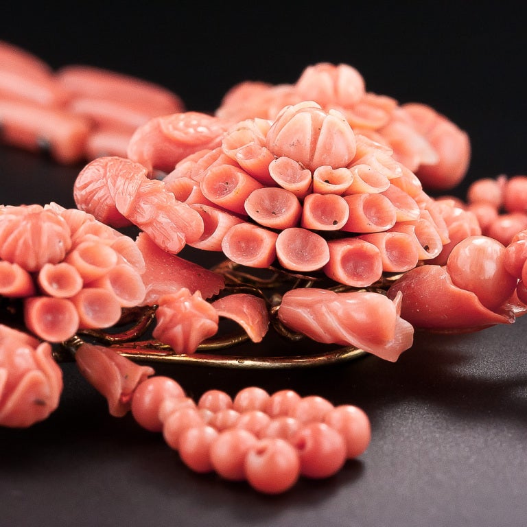 Antique Carved Coral Necklace 3