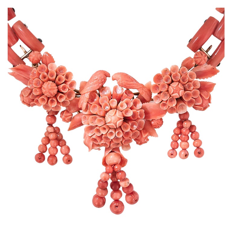 Antique Carved Coral Necklace