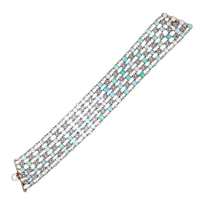 Belle Epoque Opal and Diamond Choker Necklace For Sale