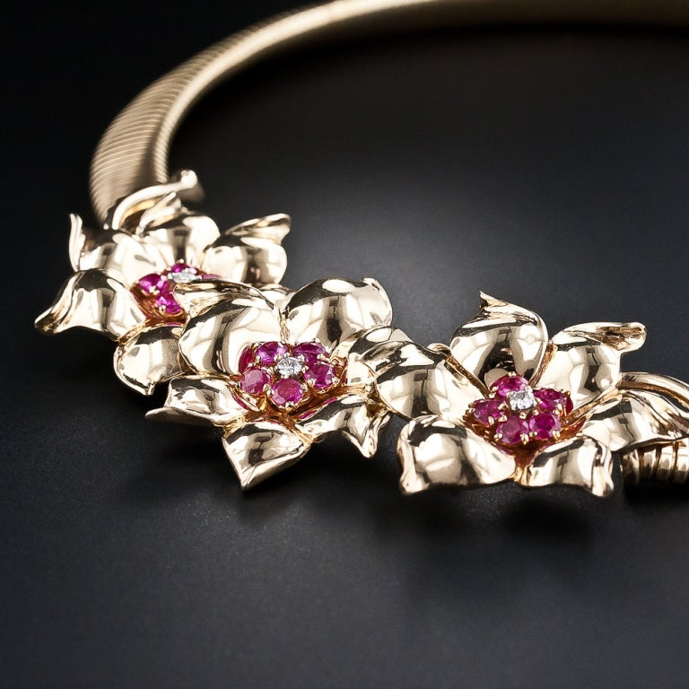 Women's Tiffany & Co. Retro Ruby and Diamond Necklace
