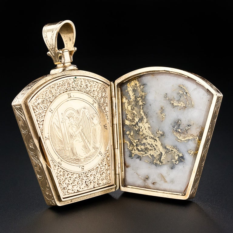 Women's or Men's Gold-in-Quartz Masonic Fob - Circa 1860