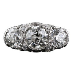 2.75 Carat Edwardian Three-Stone Diamond Ring