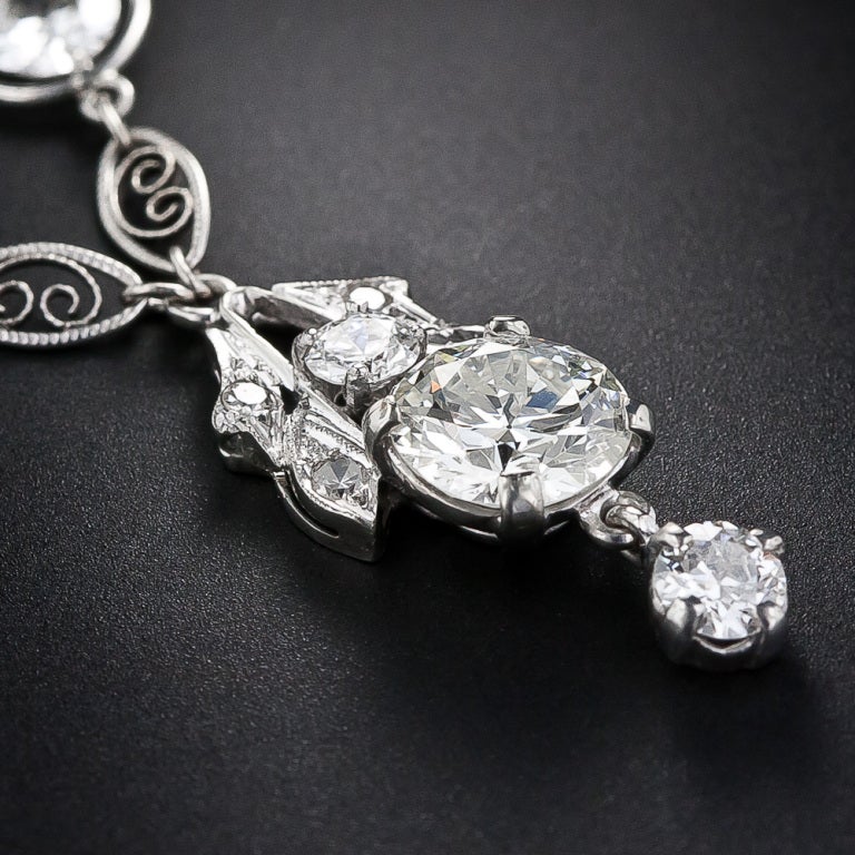 Edwardian Diamond Necklace In Excellent Condition For Sale In San Francisco, CA