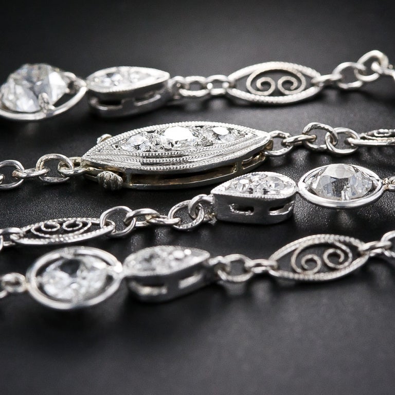 Women's Edwardian Diamond Necklace For Sale