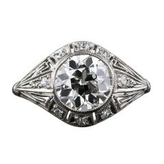 Art Deco 1.93ct Diamond Platinum Engagement Ring