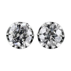 4.83 Carat Vintage Diamond Stud Earrings